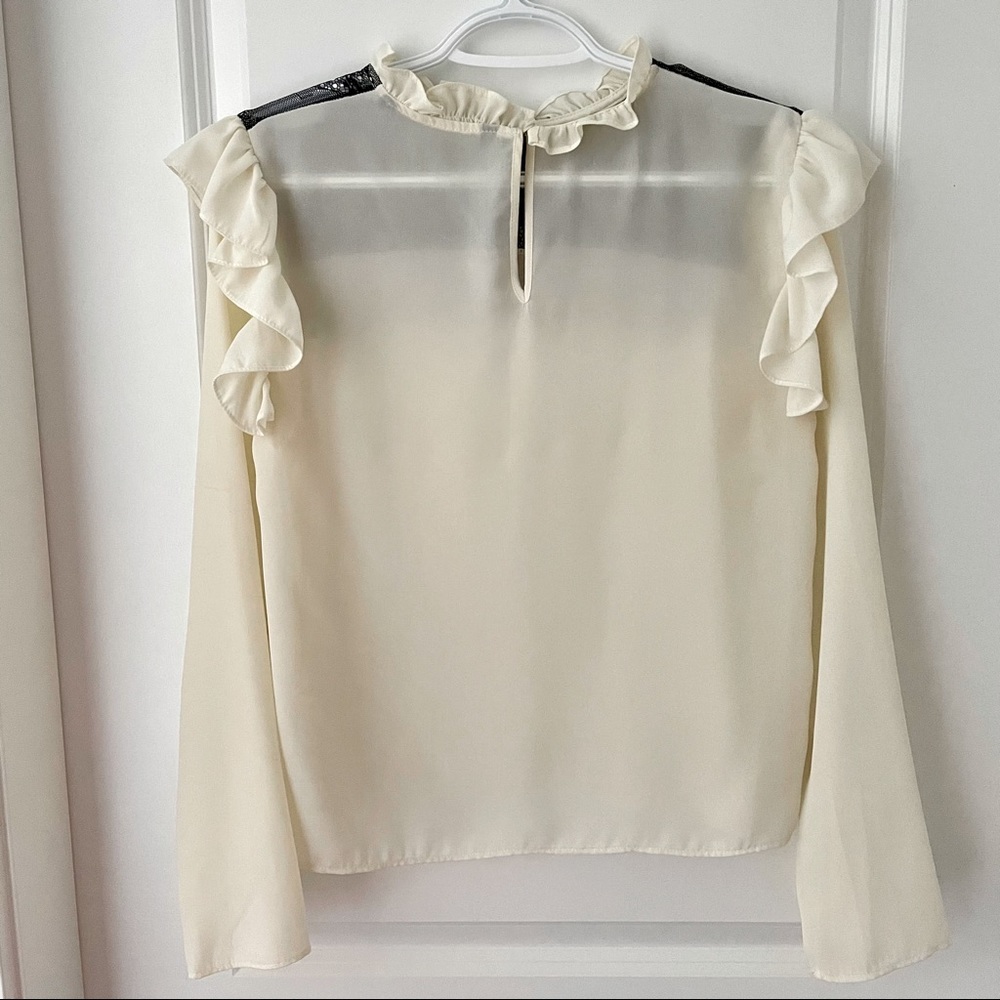 SOLD 2/$20 Women Long sleeve blouse with lace accent - Picture 5 of 5